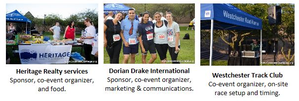 sponsors1-Dorian Drake International, Heritage Realty Services, Westchester Track Club